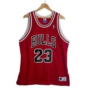 Vintage 90s Champion Authentic Chicago Bulls Michael Jordan 23 Jersey 48 XL Sewn